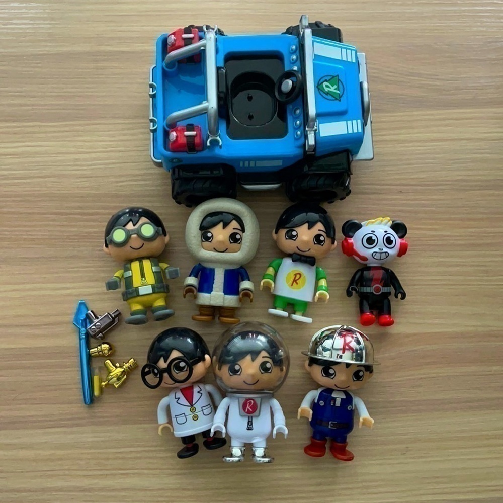ryan Toys Figures and Pull Back Car Toys Bundle